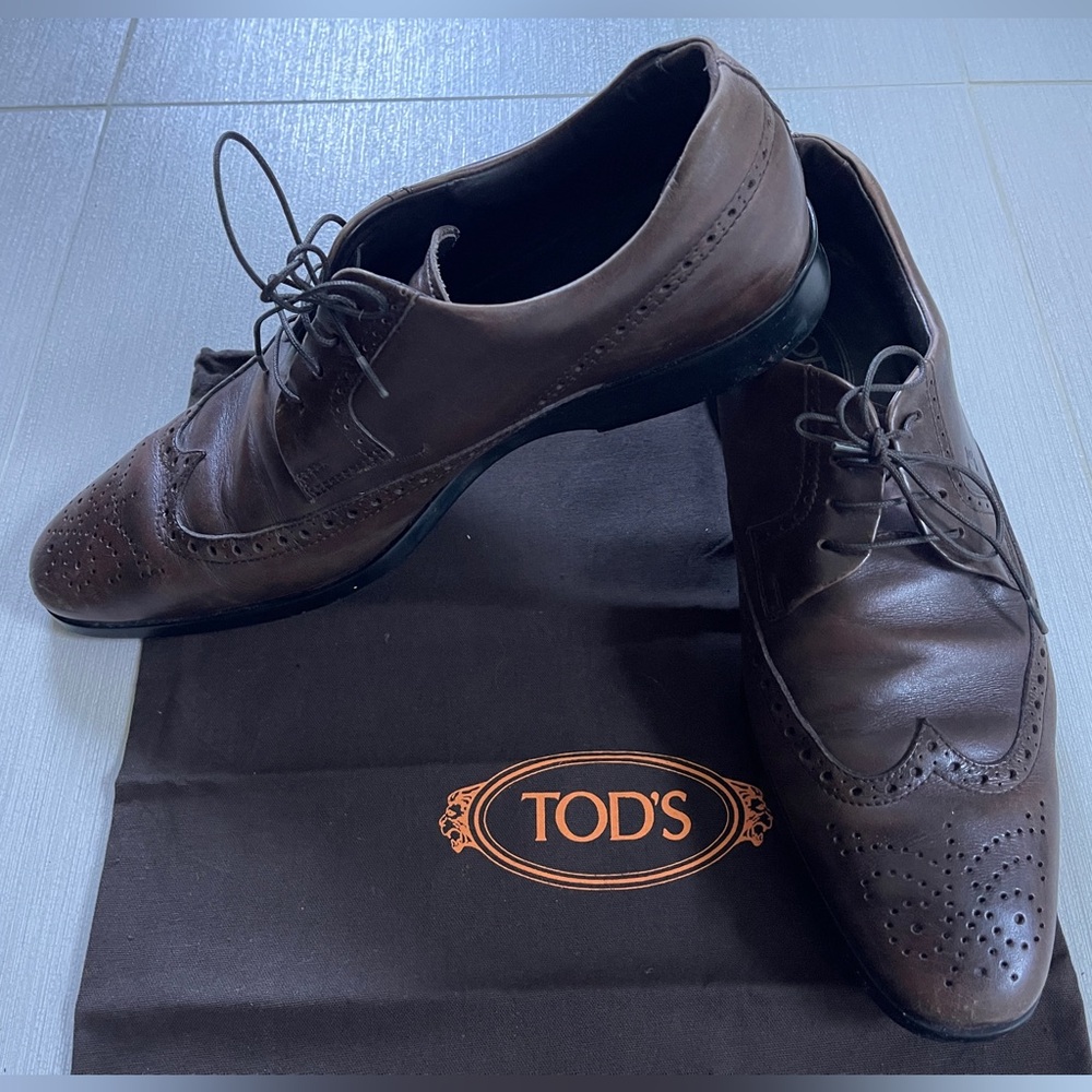 TOD’S Mens Oxford Derby Wingtip Shoes 10.5
